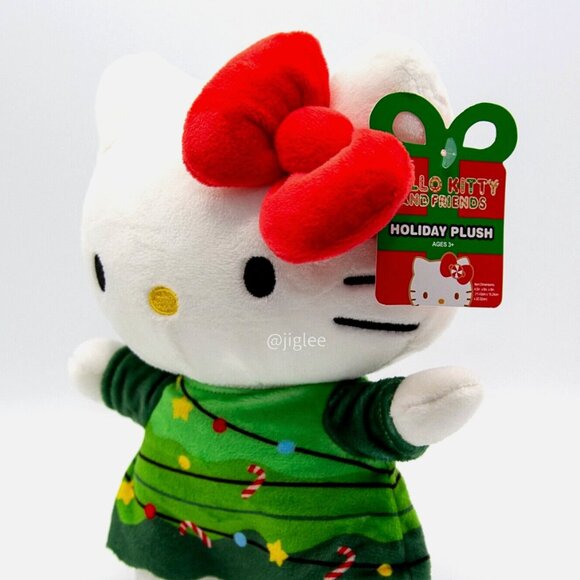 8" Hello Kitty in Christmas Tree Outfit Sanrio Holiday Plush Toy BNWT - Picture 3 of 5